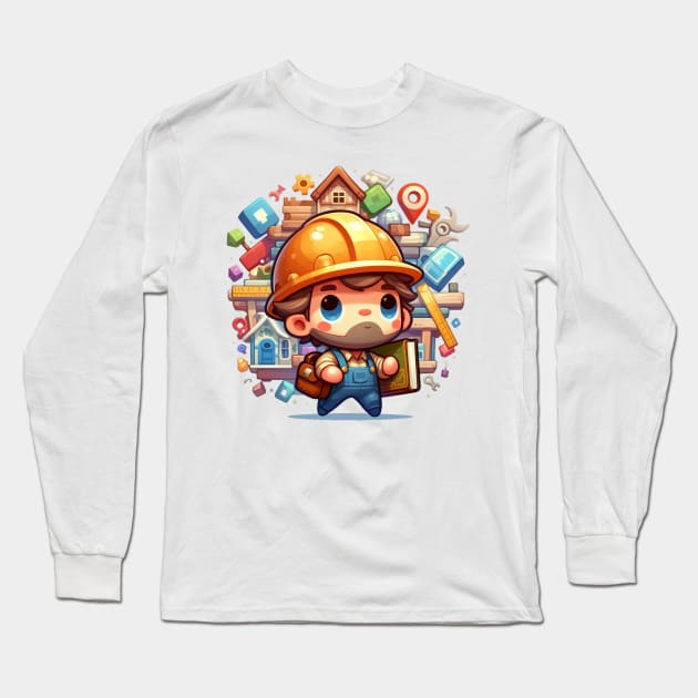 Cute Builder Long Sleeve T-Shirt by Dmytro